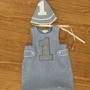 Boys first birthday mud pie size 12-18 mo romper